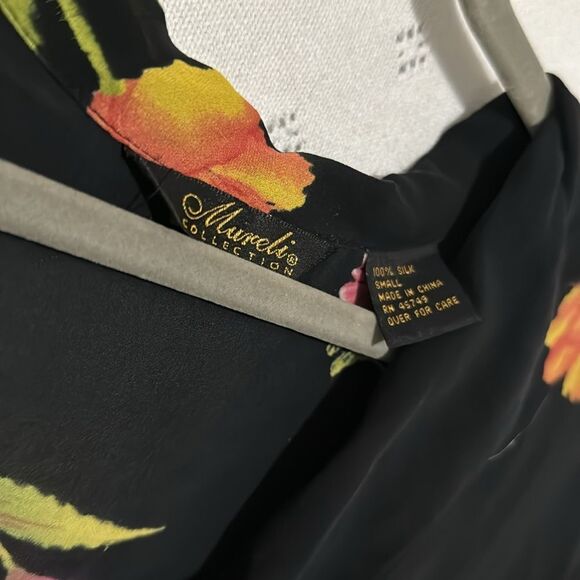 Vintage 100% Silk Sheer Floral Button Down S - Picture 2 of 4